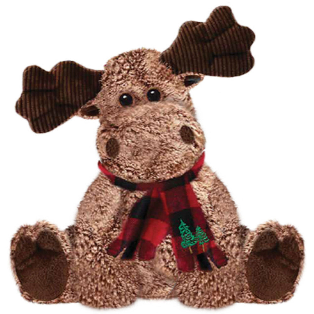First and Main 10 Inch Holiday Marley Moose Plush with Festive Scarf