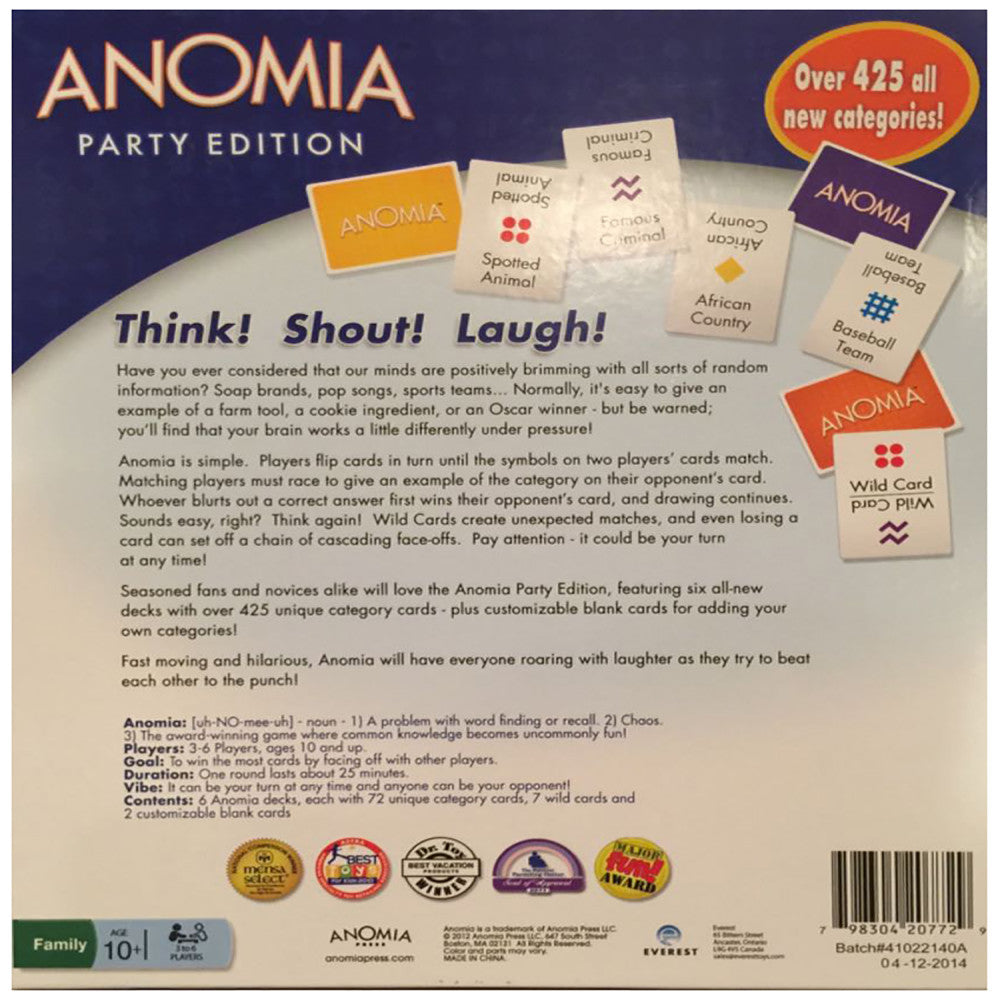 Anomia Party Edition Fast-Paced Card Game