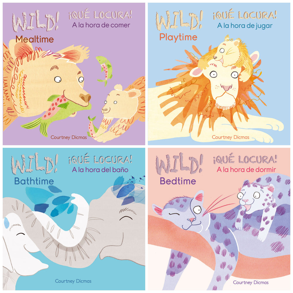 Child's Play Books Wild! Bilingual Board Book Set, 4-Pack