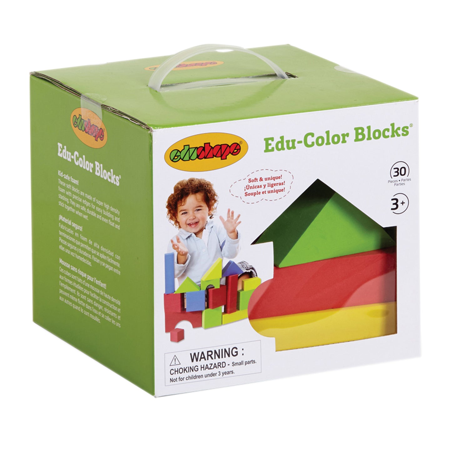 Edushape Edu-Color 30-Piece Foam Building Blocks Set for Toddlers