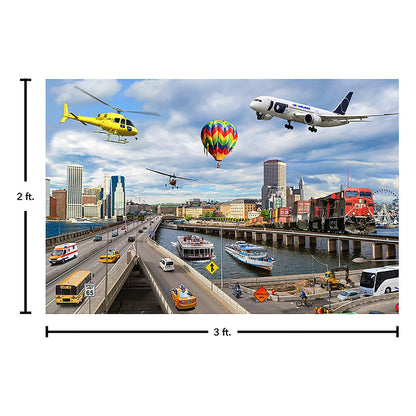 MOJO On-the-Go Transportation 48-Piece Jumbo Photographic Floor Puzzle