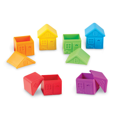 Learning Resources All About Me Sort & Match Houses - Colorful Educational Toy Set of 6