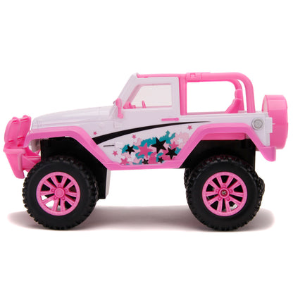 Jada Toys Girlmazing Pink 1:16 Scale RC Jeep with Exclusive Star Deco