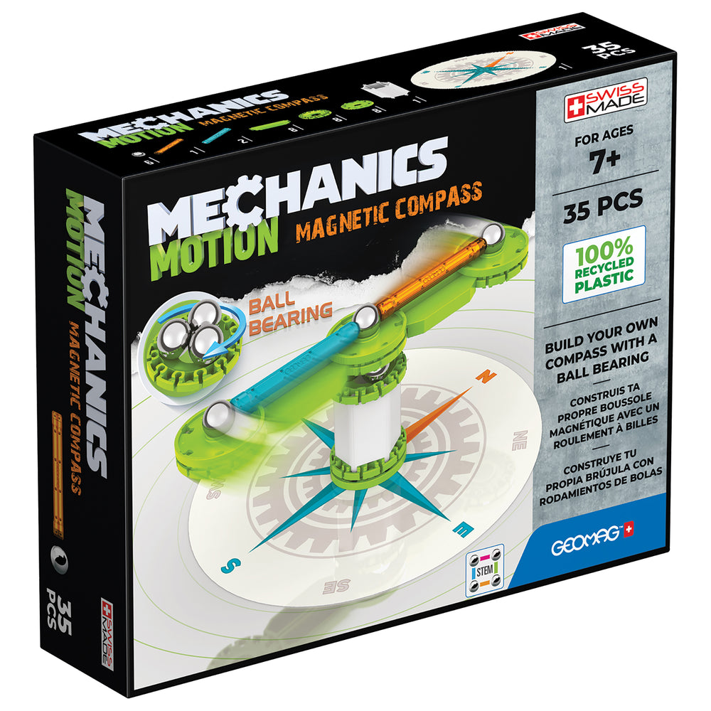 Geomag Mechanics Compass 35-Piece Recycled Magnetic Construction Set