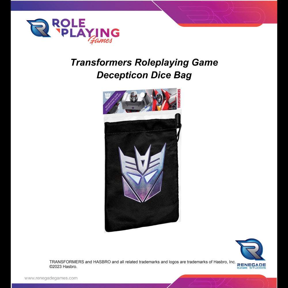 Renegade Game Studios Transformers RPG Decepticon Dice Bag