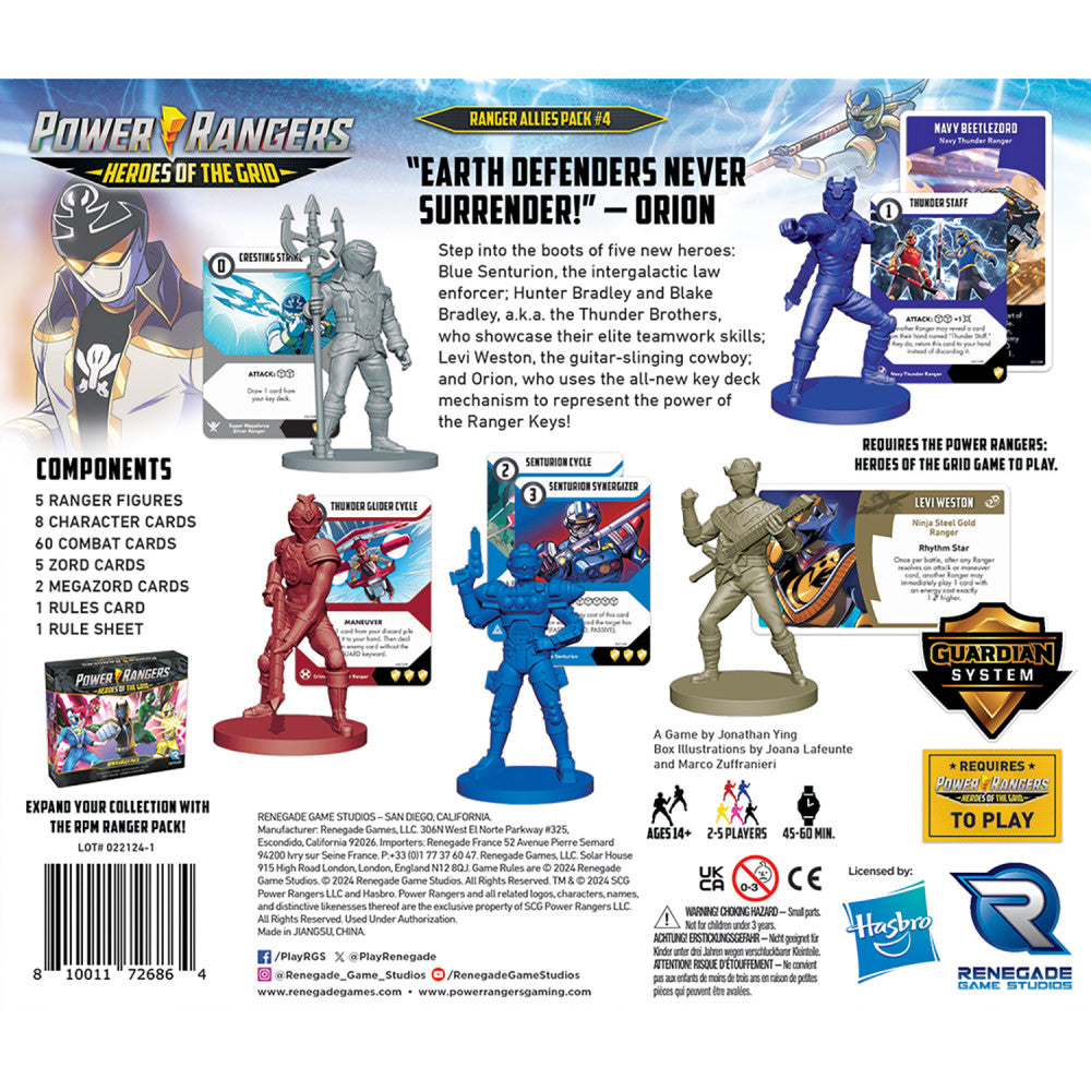 Renegade Game Studios: Power Rangers: Heroes Of The Grid: Allies Pack #4, Age 14+, 2 -5 Player