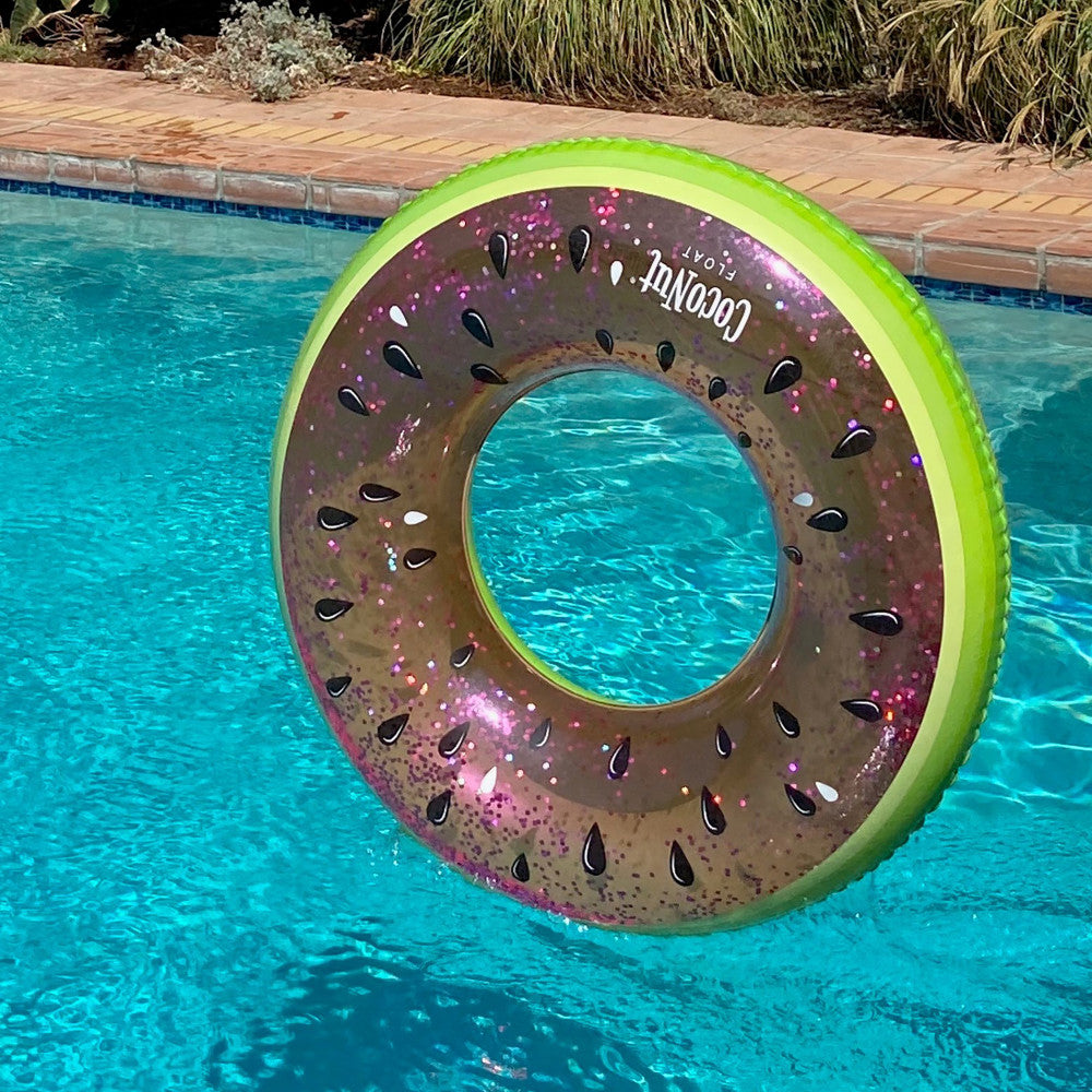 CocoNut Float Watermelon Glitter 42" Inflatable Pool Ring