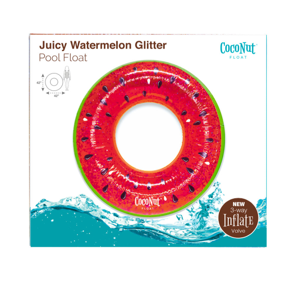 CocoNut Float Watermelon Glitter 42" Inflatable Pool Ring