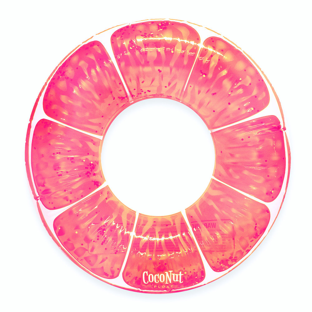 CocoNut Float Pink Grapefruit Glitter 42" Inflatable Pool Ring