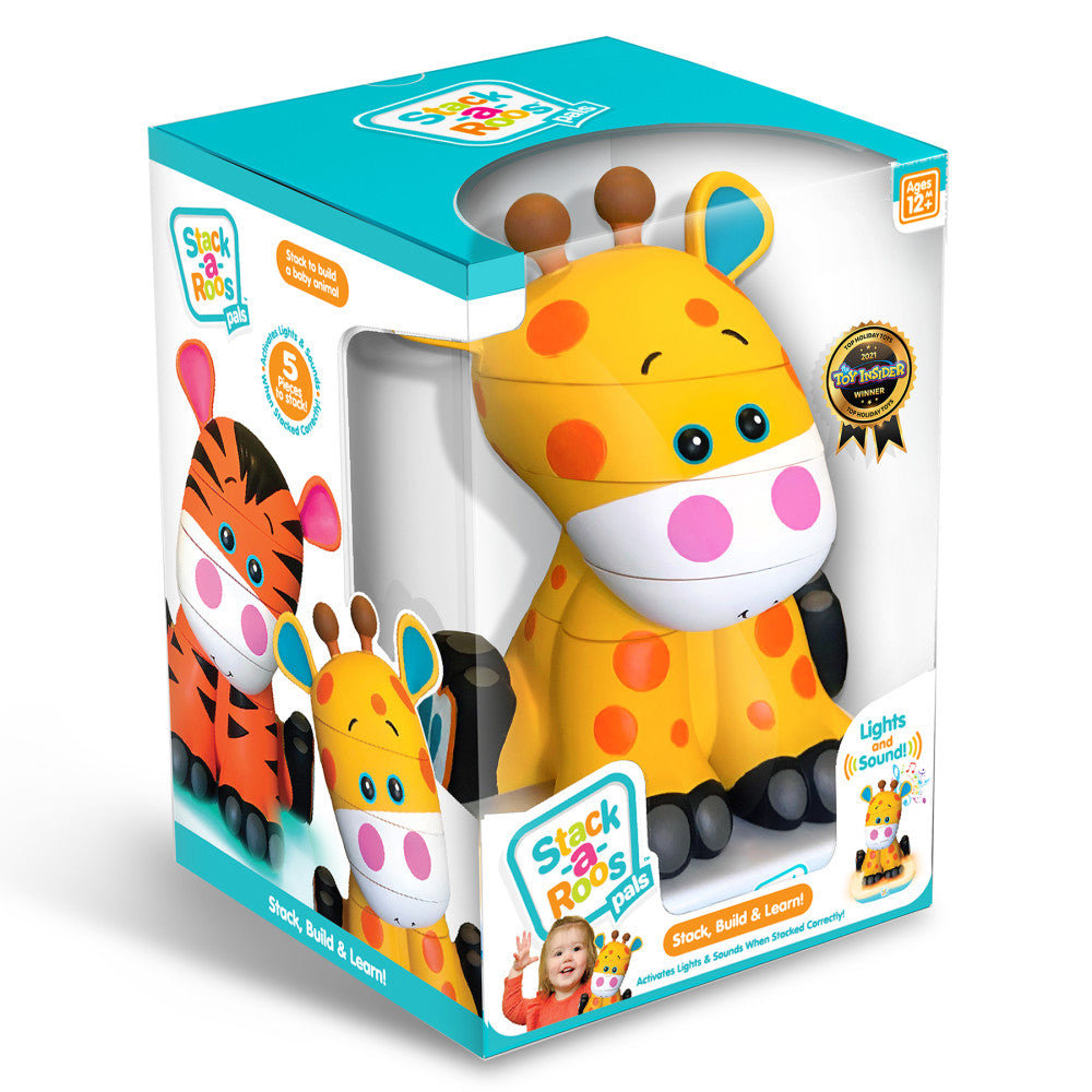 Stack-a-Roos Pals: Baby Giraffe - Interactive Stacking Toy with Lights and Sounds