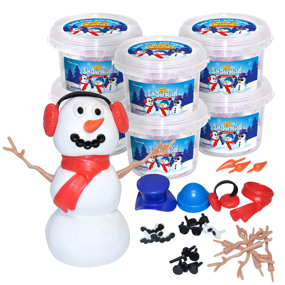 Build Buddiez: Snowman Craft Kit 6 Pack – Build-Play-Display, Kids 5+