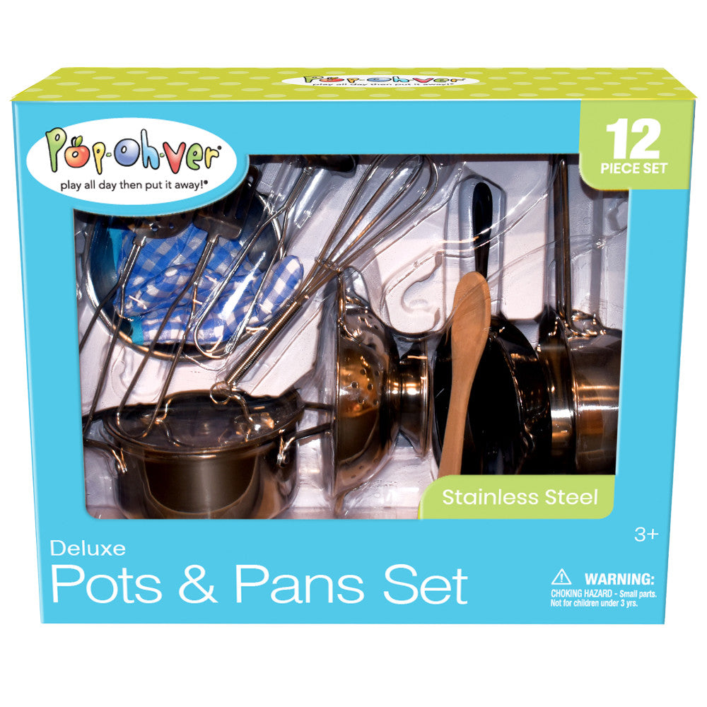 PopOhVer Deluxe Stainless Steel 12-Piece Kids' Cooking Playset