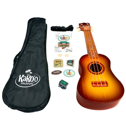 KaKo'o Sunburst 21" Professional Wooden Ukulele Set