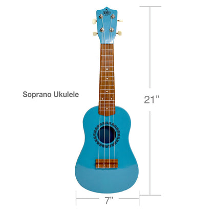 KaKo'o Pacific Blue 21" Professional Wooden Ukulele Set