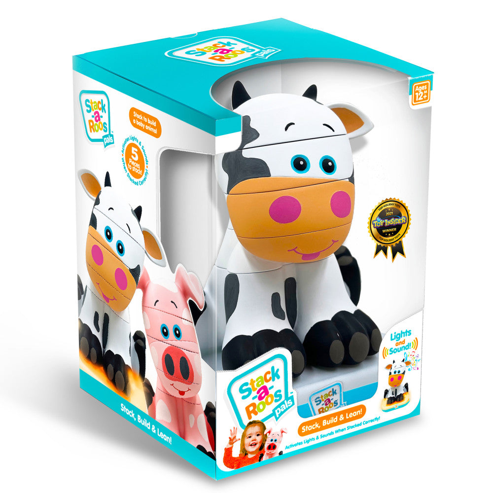 Stack-a-Roos Pals: Baby Cow - Interactive Stacking Toy