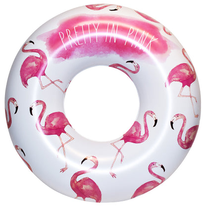 Rae Dunn Jumbo 48" Flamingo Ring Float - Durable Inflatable Pool Tube