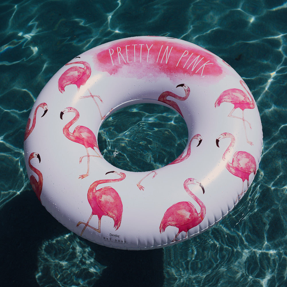 Rae Dunn Jumbo 48" Flamingo Ring Float - Durable Inflatable Pool Tube