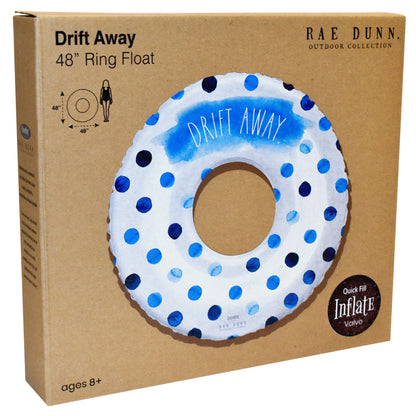 Rae Dunn Drift Away 48" Indigo Polka Dot Jumbo Pool Ring Float