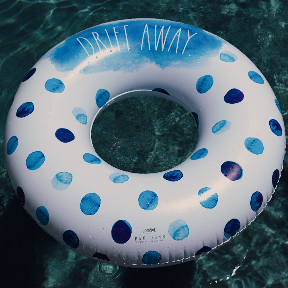 Rae Dunn Drift Away 48" Indigo Polka Dot Jumbo Pool Ring Float