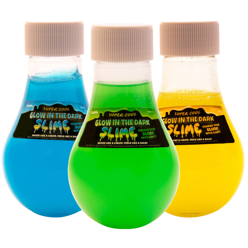 Super Cool Slime Glow-in-the-Dark Kit - Blue, Yellow & Green, Pack of 3