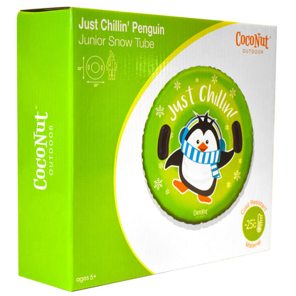 CocoNut Outdoor: Just Chillin Green Penguin -32" Junior Snow Tube