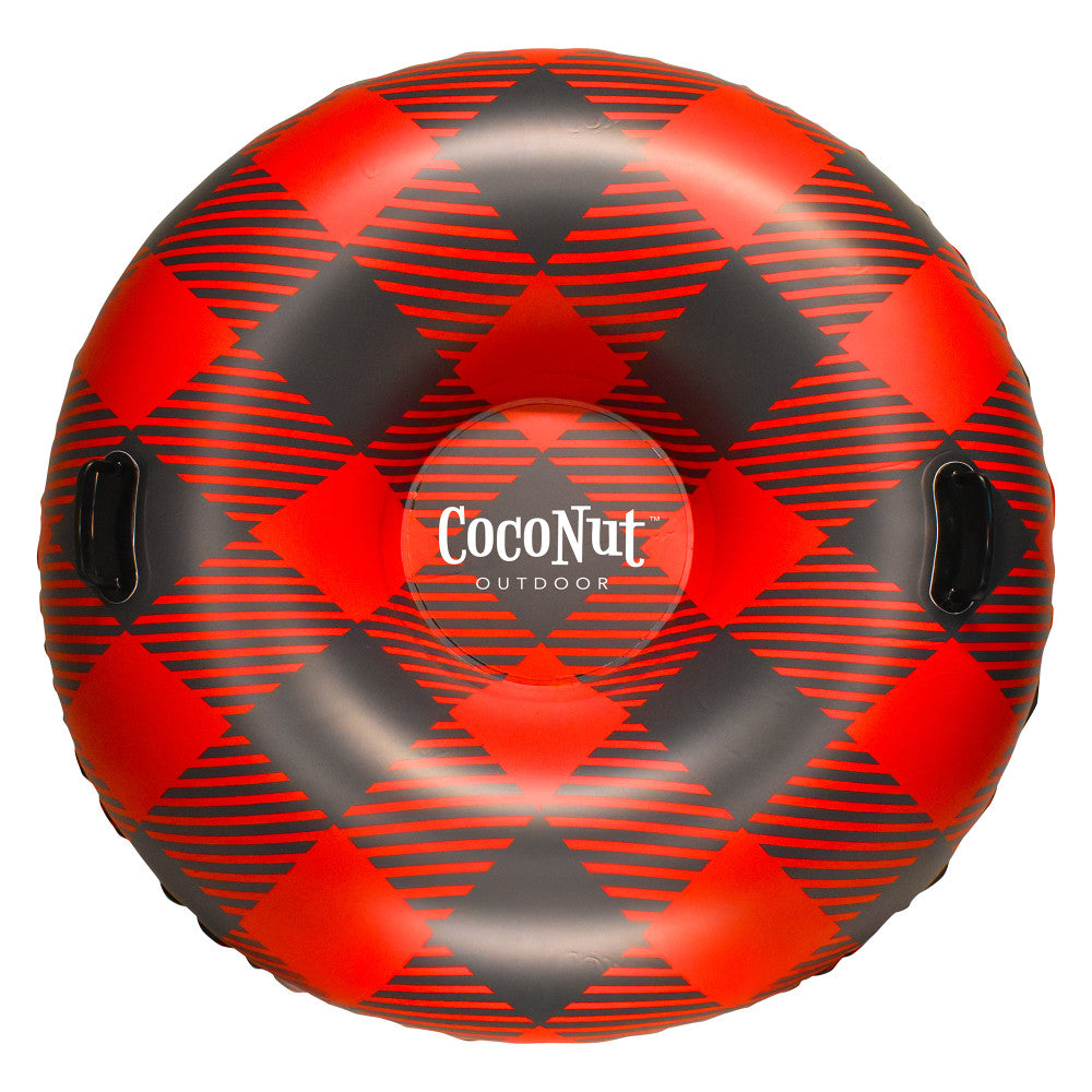 CocoNut Outdoor: Buffalo Plaid - 48" Jumbo Snow Tube - Red & Black Inflatable Ring