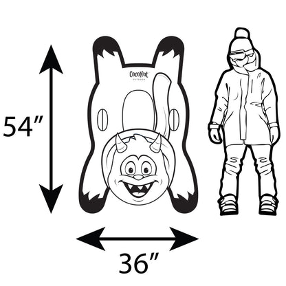 CocoNut Outdoor: Yeti Racer - 54x36" Snow Sled - Character Shaped Inflatable Tobaggan