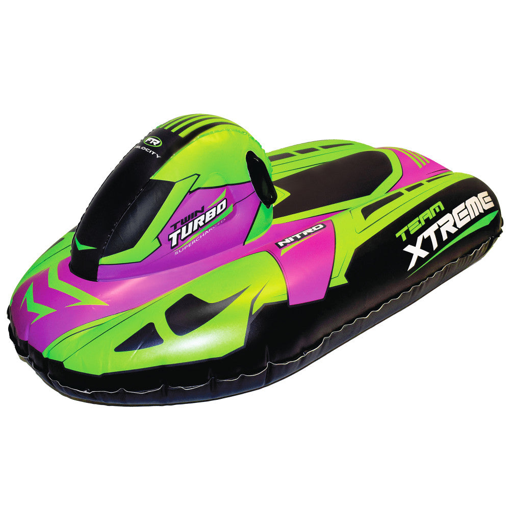 CocoNut Outdoor: Team Xtreme Racing Snowmobile Sled - Lime-Pink-Black