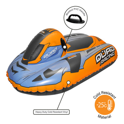 CocoNut Outdoor: Quad Racing Snowmobile Sled - Orange & Blue