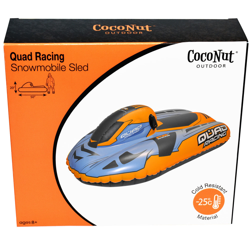 CocoNut Outdoor: Quad Racing Snowmobile Sled - Orange & Blue