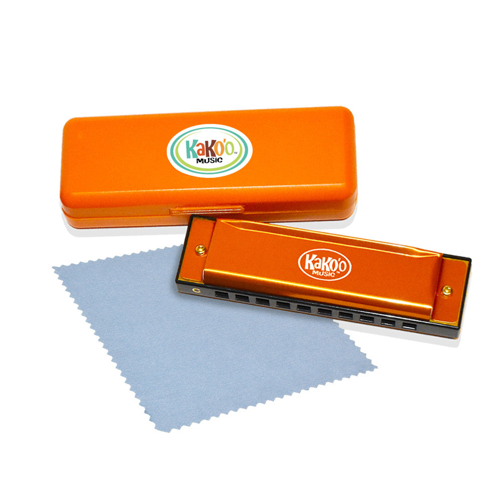 Kako'o Classic Orange Metal Harmonica - Key of C