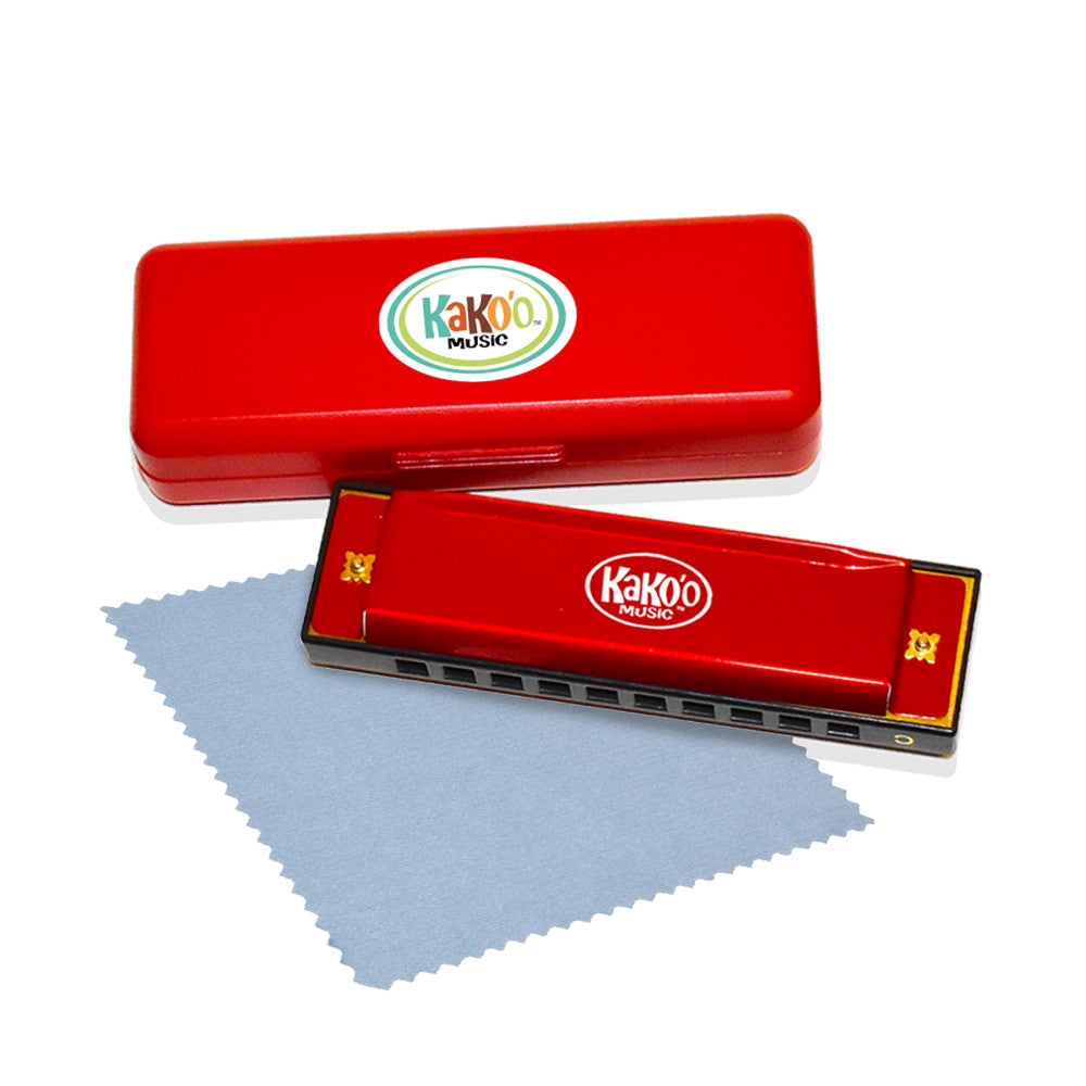 Kako'o Classic Red Metal Harmonica - Key of C