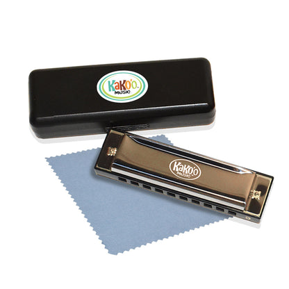 Kako'o Classic Silver Harmonica - Key of C Diatonic Instrument