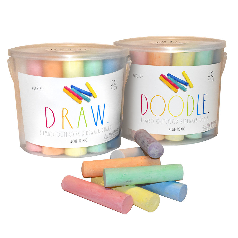 CocoNut Outdoor Rae Dunn Jumbo Sidewalk Chalk Set - 40 Pieces, Assorted Colors