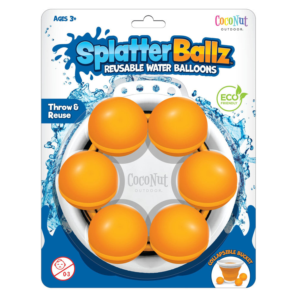 CocoNut Outdoor SplatterBallz Magnetic Water Balloon Battle Kit, Orange - Outdoor Game for Kids 5+