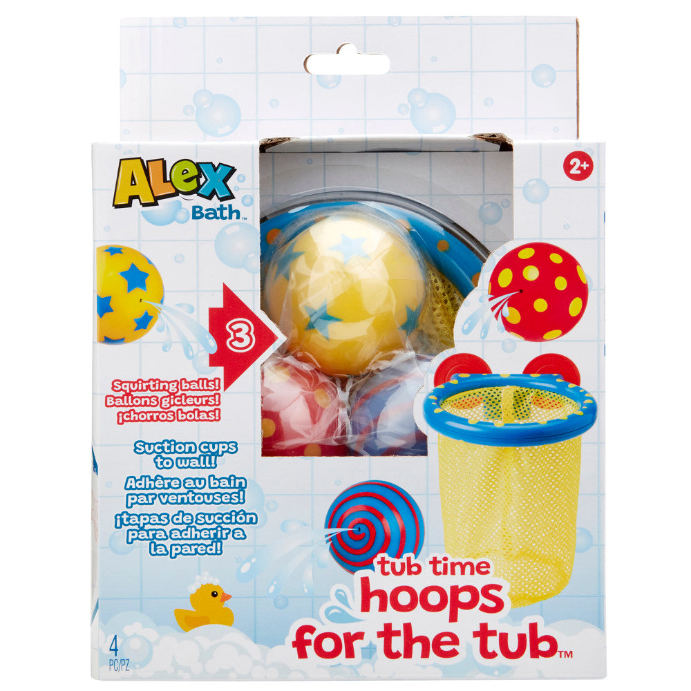 ALEX: Tub Time Hoops - Bath Time Basketball Hoop, 3 Water Squirting Balls, Ages 2+