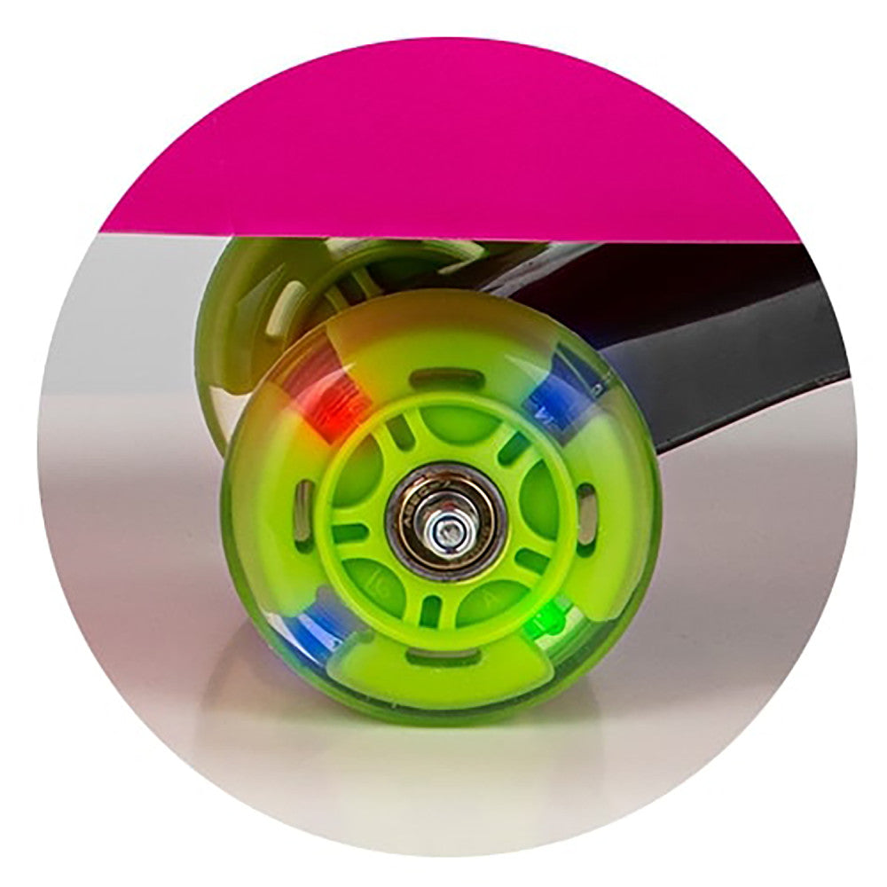 Alex: Lightning Glow Rider - Pink & Green - Inertia & Movement Powered Ride-On Toy