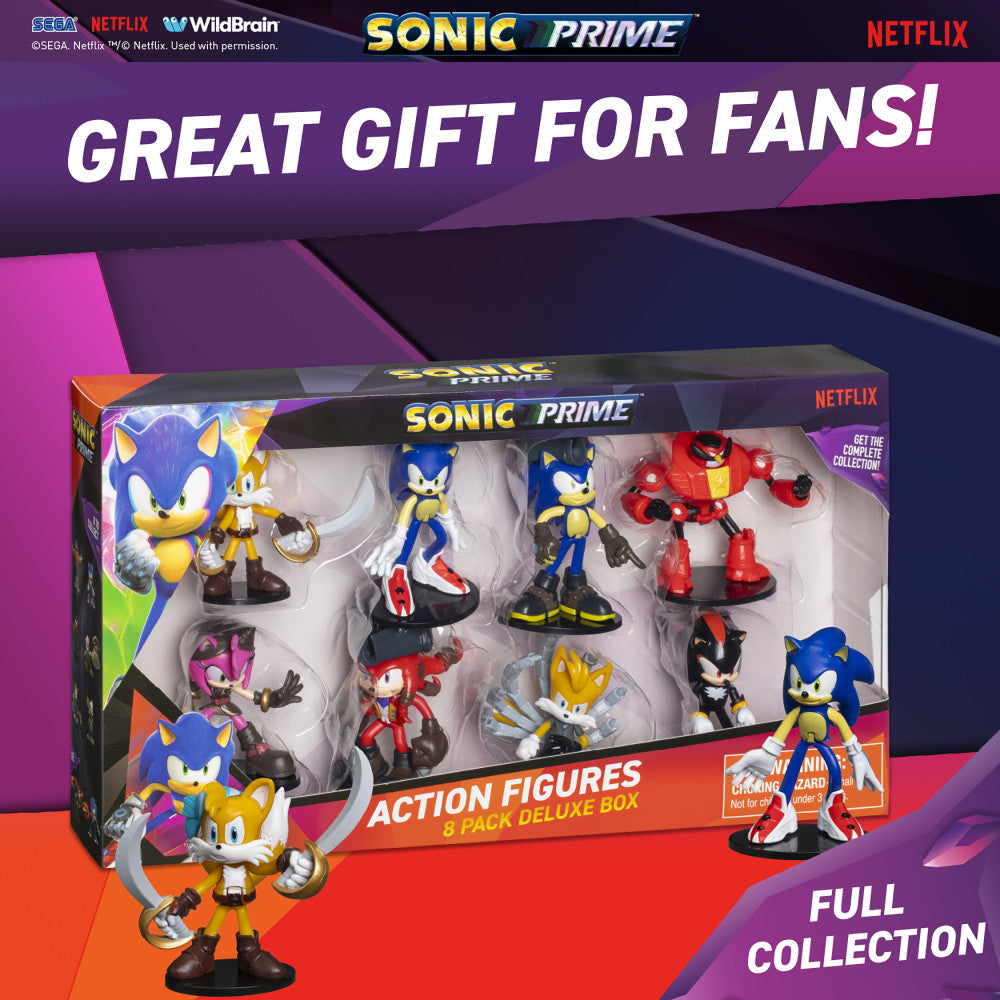 Sonic Prime: Action Figures V2 - 8 Pack - 3" Articulated Collectible Characters