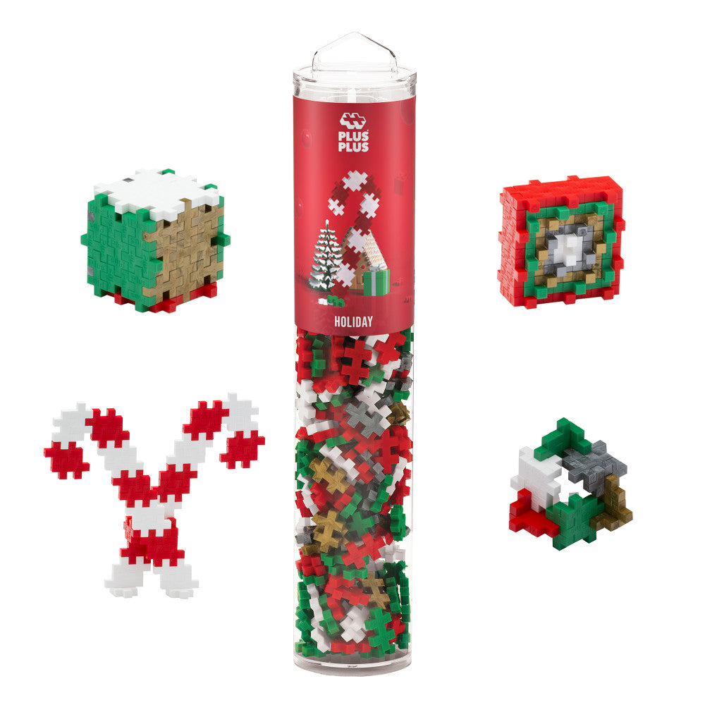 Plus-Plus: Open Play Tube - Holiday Mix - 240 Pieces, Kids Age 5+