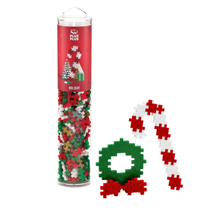 Plus-Plus: Open Play Tube - Holiday Mix - 240 Pieces, Kids Age 5+