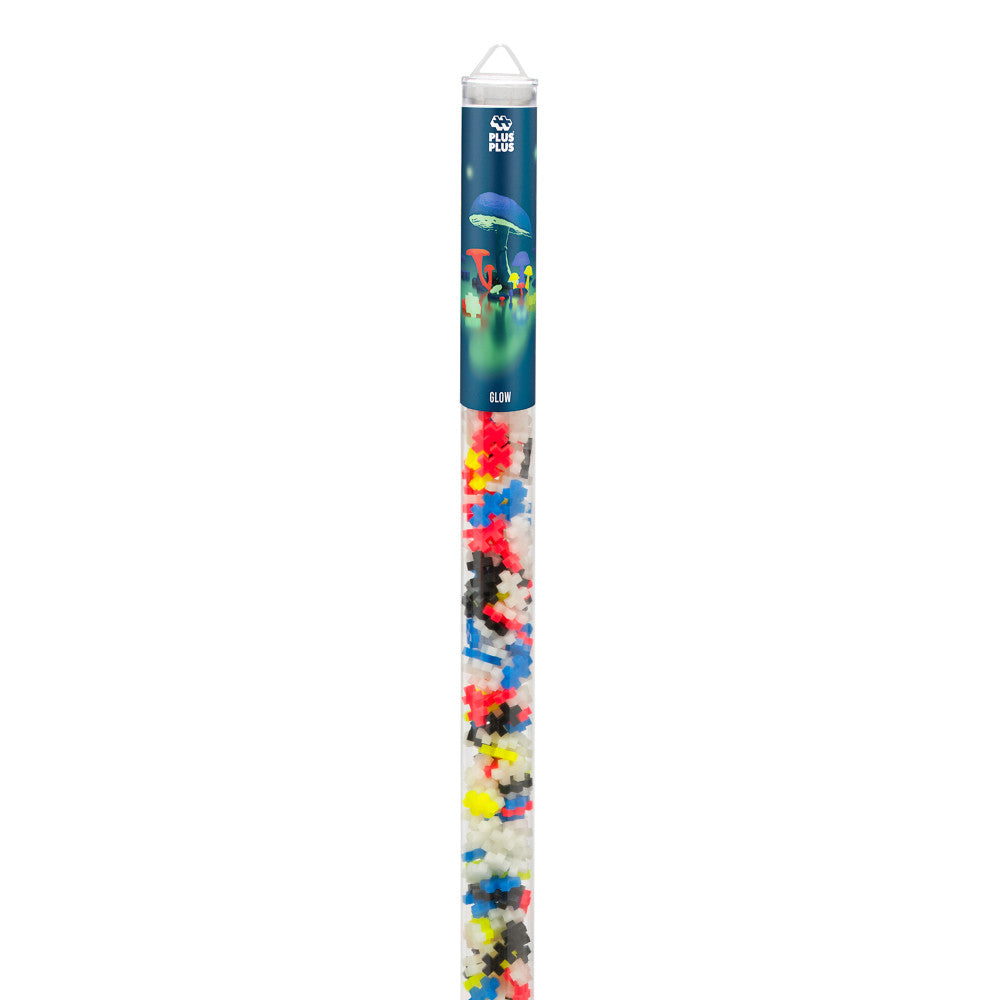 Plus-Plus: Super Tube - Glow-In-The Dark Mix -500 Pieces, Kids Ages 5+