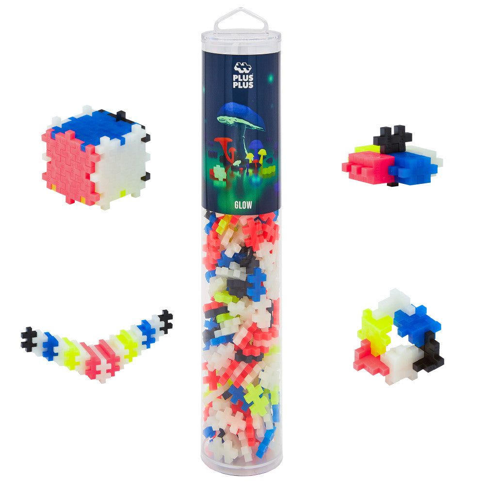 Plus-Plus: Open Play Tube - Glow-In-The-Dark Mix - 240 Pieces, Activity Kids Age 5+