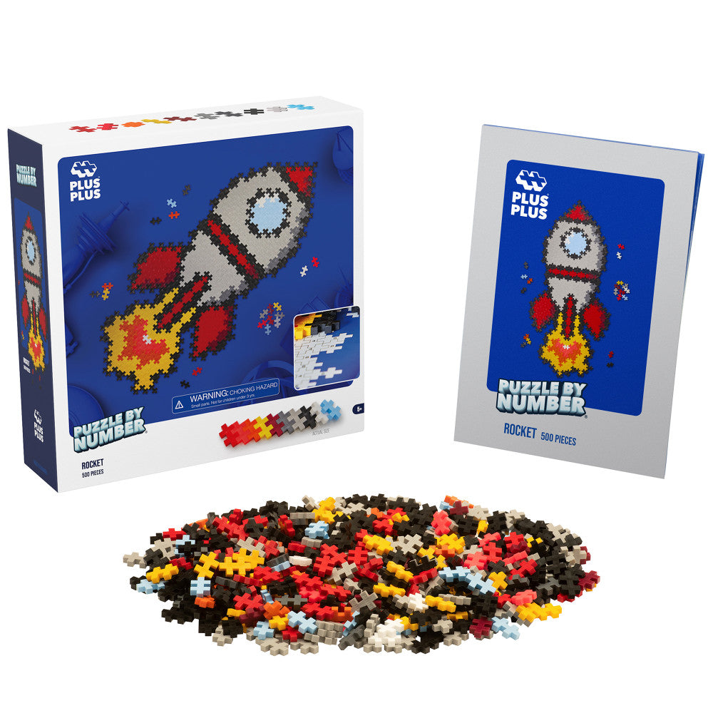 Plus-Plus: Puzzle by Number - Rocket- 500 Piece, Kids Ages 5+