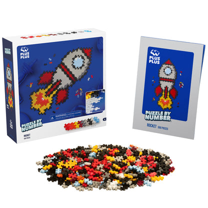 Plus-Plus: Puzzle by Number - Rocket- 500 Piece, Kids Ages 5+