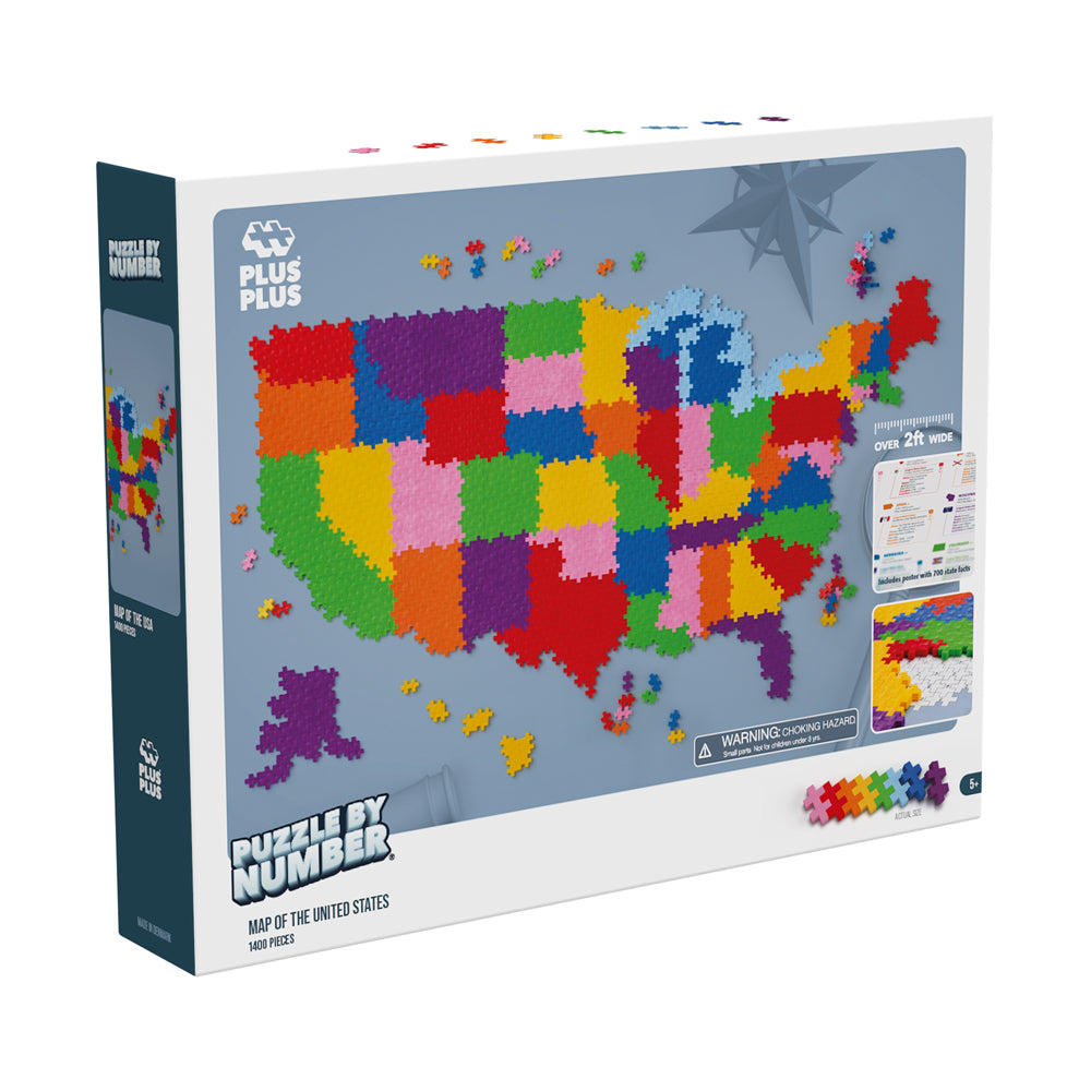 Plus-Plus USA Map Puzzle by Number - 1400 pc