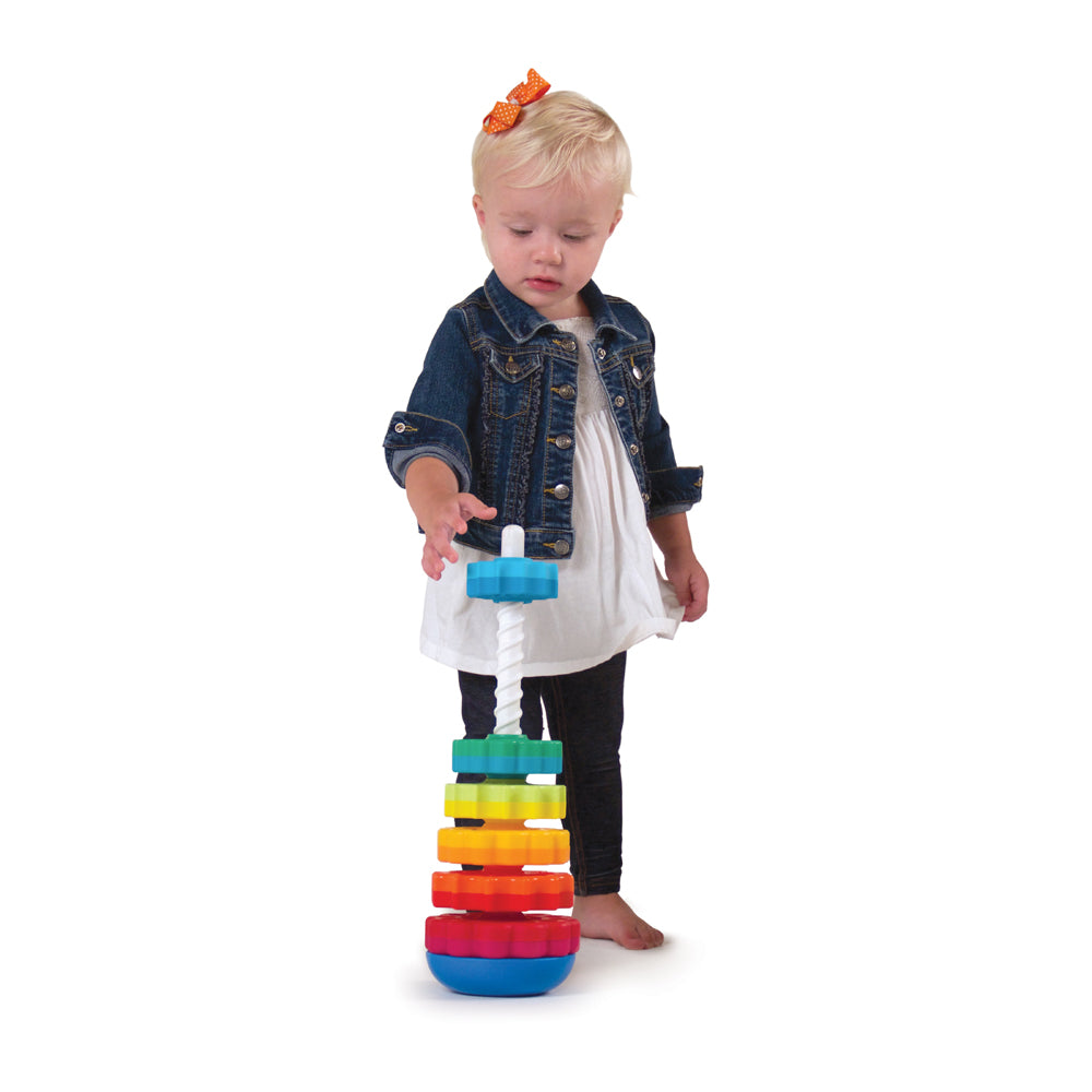 Fat Brain Toy Co. SpinAgain - Colorful Stacking Toy