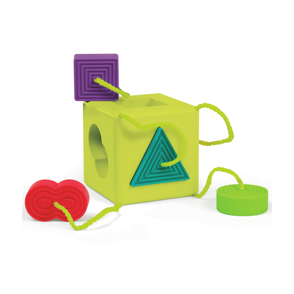 Fat Brain Toy Co. OombeeCube - Shape-Sorting Silicone Cube