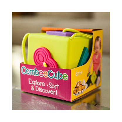 Fat Brain Toy Co. OombeeCube - Shape-Sorting Silicone Cube