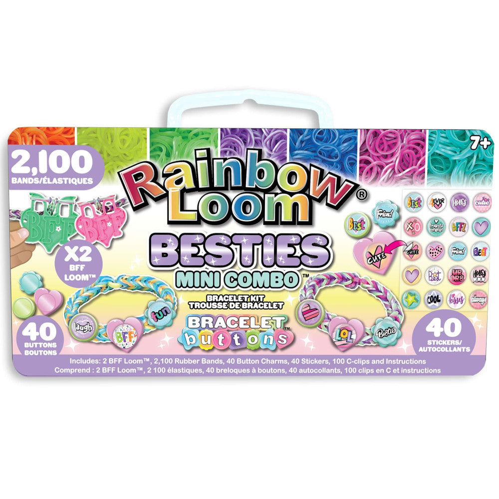 Rainbow Loom Bestie Mini Button Combo Set - Craft and Friendship Bracelet Making Kit