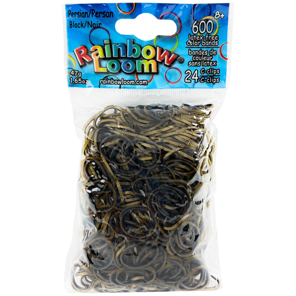 Rainbow Loom Persian Black Dual-Layer Rubber Bands Refill Pack - 600 Count